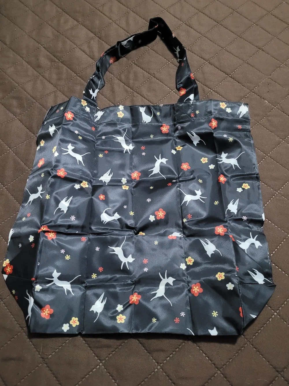 NWT Kurochiku Japanese Pocketable Eco Bags Keychains - Set of 2 (Cat & Flora)